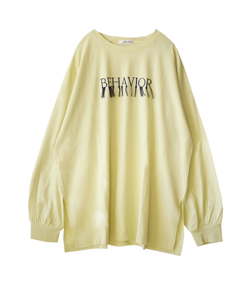 e-zakkamania stores(イーザッカマニアストアーズ)の「フリンジロゴ ロングTシャツ(Tシャツ/カットソー・レディース・ライトブルー/ホワイト/ライトイエロー・フリー)」の16枚目の写真