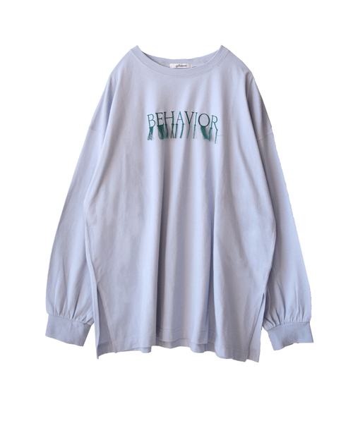 e-zakkamania stores(イーザッカマニアストアーズ)の「フリンジロゴ ロングTシャツ(Tシャツ/カットソー・レディース・ライトブルー/ホワイト/ライトイエロー・フリー)」の17枚目の写真