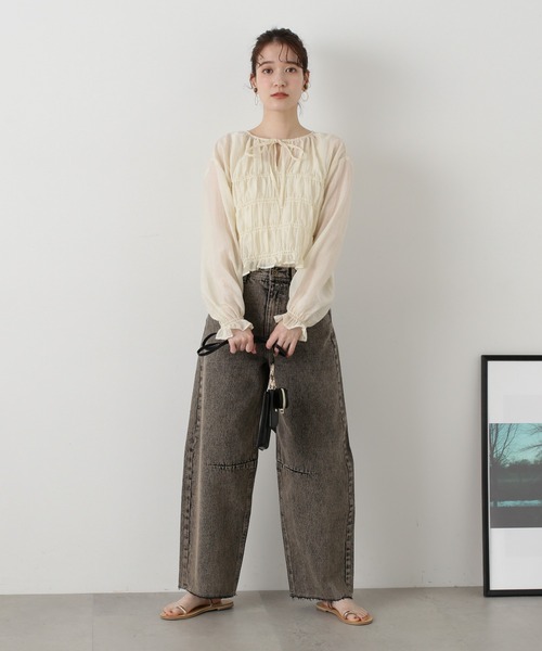 N.（N. Natural Beauty Basic）（エヌエヌナチュラルビューティーベーシック）の「◆【S Size Line】カーブデニムパンツ（デニムパンツ・レディース・ブルー/ブラック・SMALL/MEDIUM）」の9枚目の写真