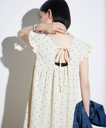 Shelly island | バックリボンドットロングワンピース(ワンピース)