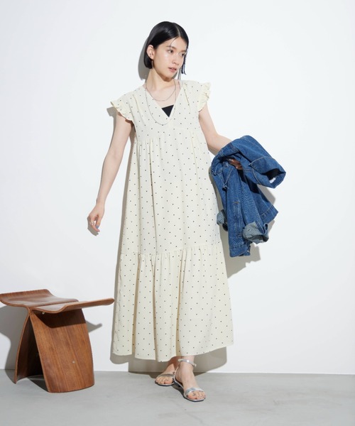 Shelly island(シェリーアイランド)の「バックリボンドットロングワンピース(ワンピース・レディース・ブラック/ホワイト・M)」の5枚目の写真
