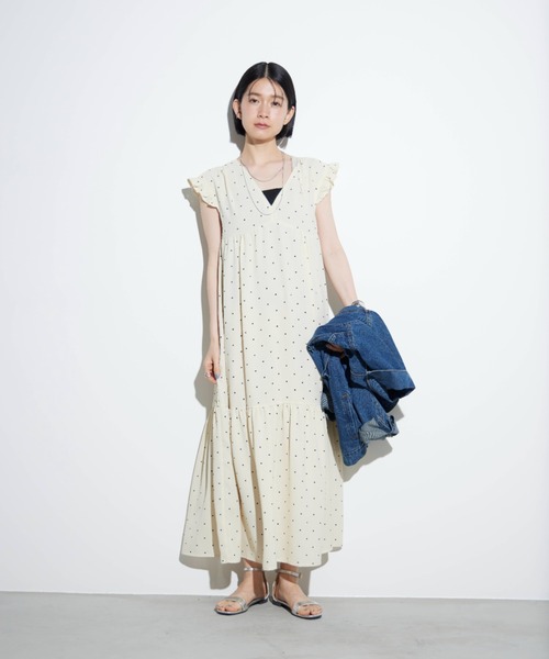 Shelly island(シェリーアイランド)の「バックリボンドットロングワンピース(ワンピース・レディース・ブラック/ホワイト・M)」の6枚目の写真