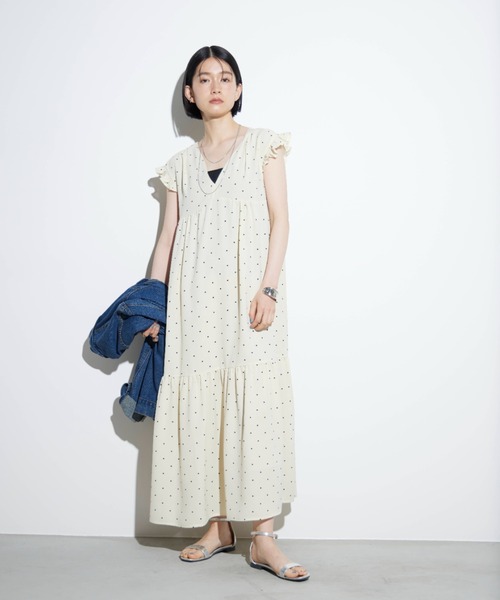 Shelly island(シェリーアイランド)の「バックリボンドットロングワンピース(ワンピース・レディース・ブラック/ホワイト・M)」の3枚目の写真