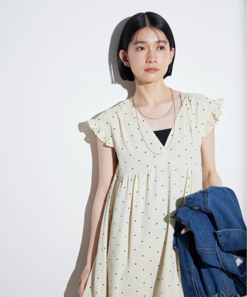 Shelly island(シェリーアイランド)の「バックリボンドットロングワンピース(ワンピース・レディース・ブラック/ホワイト・M)」の13枚目の写真