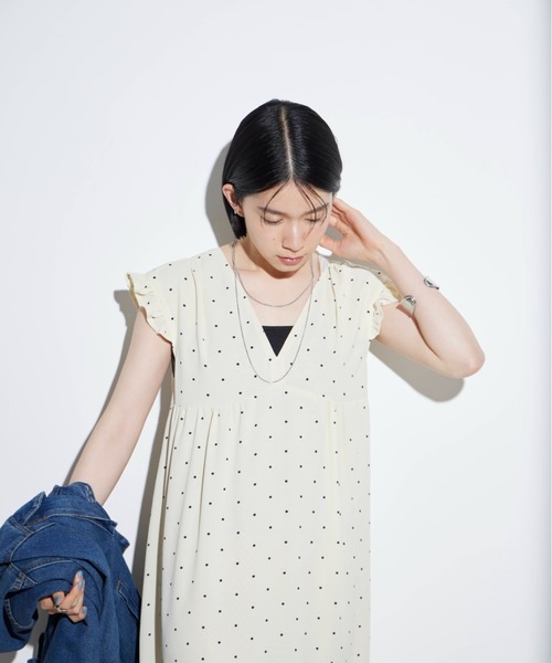 Shelly island(シェリーアイランド)の「バックリボンドットロングワンピース(ワンピース・レディース・ブラック/ホワイト・M)」の14枚目の写真