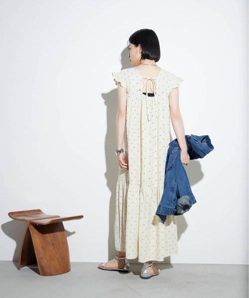 Shelly island(シェリーアイランド)の「バックリボンドットロングワンピース(ワンピース・レディース・ブラック/ホワイト・M)」の7枚目の写真