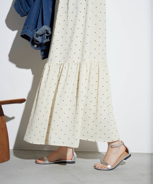 Shelly island(シェリーアイランド)の「バックリボンドットロングワンピース(ワンピース・レディース・ブラック/ホワイト・M)」の8枚目の写真