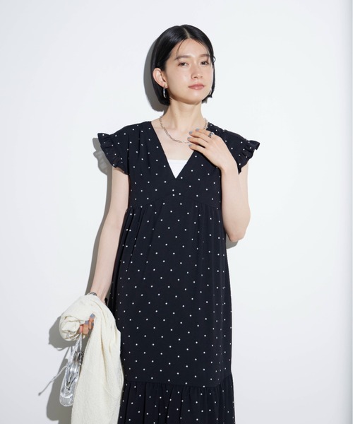 Shelly island(シェリーアイランド)の「バックリボンドットロングワンピース(ワンピース・レディース・ブラック/ホワイト・M)」の17枚目の写真