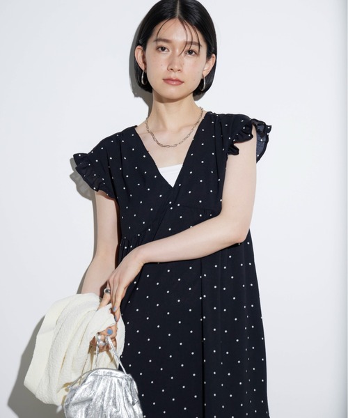 Shelly island(シェリーアイランド)の「バックリボンドットロングワンピース(ワンピース・レディース・ブラック/ホワイト・M)」の19枚目の写真