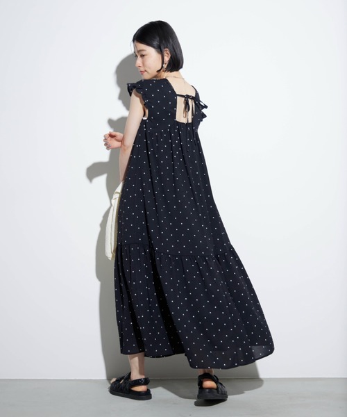 Shelly island(シェリーアイランド)の「バックリボンドットロングワンピース(ワンピース・レディース・ブラック/ホワイト・M)」の20枚目の写真