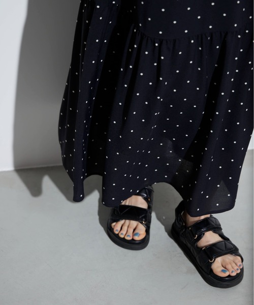 Shelly island(シェリーアイランド)の「バックリボンドットロングワンピース(ワンピース・レディース・ブラック/ホワイト・M)」の12枚目の写真