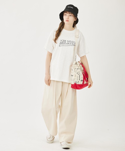 MILKFED.(ミルクフェド)の「VARIOUS LOGO 2WAY TOTE(トートバッグ・レディース・ブラック/レッド/ネイビー・ONE SIZE)」の4枚目の写真
