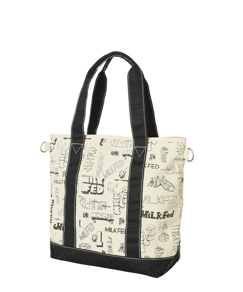 MILKFED.(ミルクフェド)の「VARIOUS LOGO 2WAY TOTE(トートバッグ・レディース・ブラック/レッド/ネイビー・ONE SIZE)」の9枚目の写真