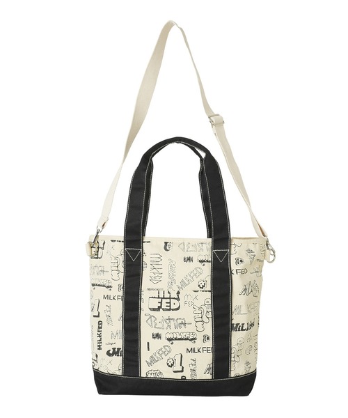 MILKFED.(ミルクフェド)の「VARIOUS LOGO 2WAY TOTE(トートバッグ・レディース・ブラック/レッド/ネイビー・ONE SIZE)」の6枚目の写真