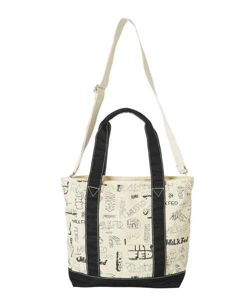 MILKFED.(ミルクフェド)の「VARIOUS LOGO 2WAY TOTE(トートバッグ・レディース・ブラック/レッド/ネイビー・ONE SIZE)」の8枚目の写真