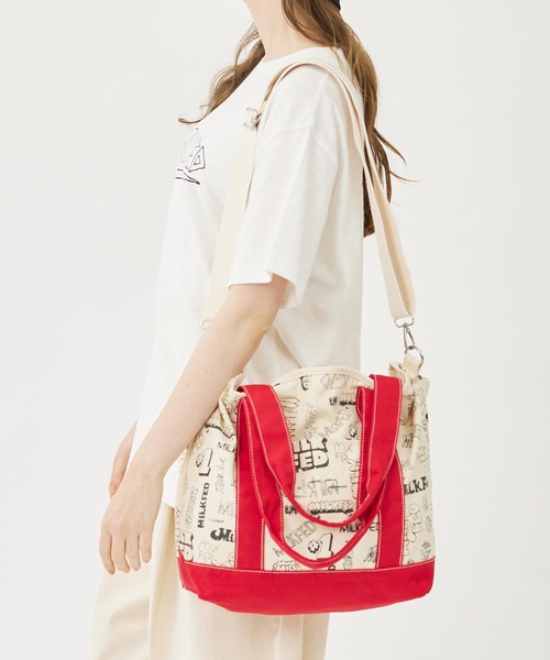 MILKFED.(ミルクフェド)の「VARIOUS LOGO 2WAY TOTE(トートバッグ・レディース・ブラック/レッド/ネイビー・ONE SIZE)」の20枚目の写真