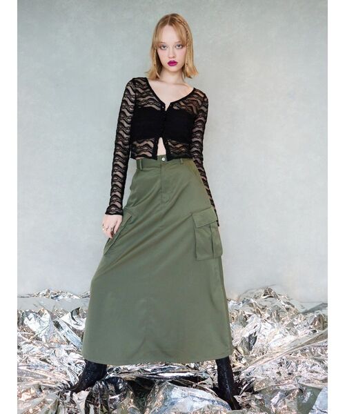 EVRIS（エヴリス）の「クロップドレーストップス（Tシャツ/カットソー・レディース・ホワイト/ブルー/ブラック・FREE）」の7枚目の写真