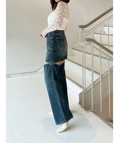 EVRIS（エヴリス）の「クロップドレーストップス（Tシャツ/カットソー・レディース・ホワイト/ブルー/ブラック・FREE）」の10枚目の写真