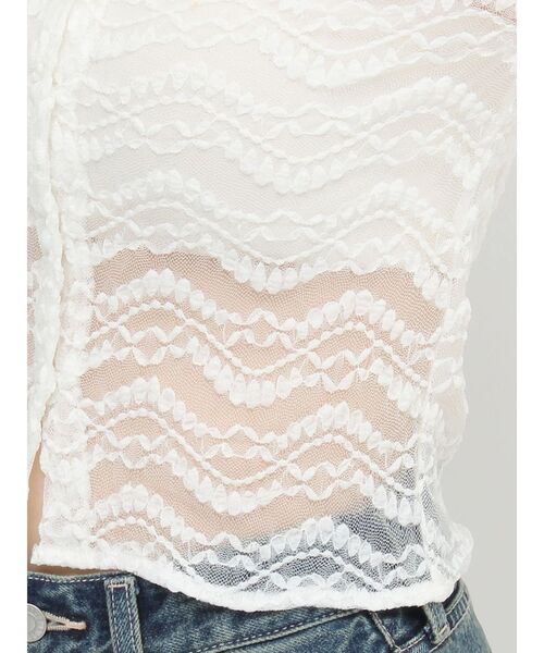 EVRIS（エヴリス）の「クロップドレーストップス（Tシャツ/カットソー・レディース・ホワイト/ブルー/ブラック・FREE）」の21枚目の写真