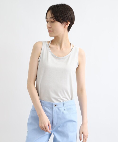 INDIVI（インディヴィ）の「◇【洗える／ラメ】バッククロスデザイン