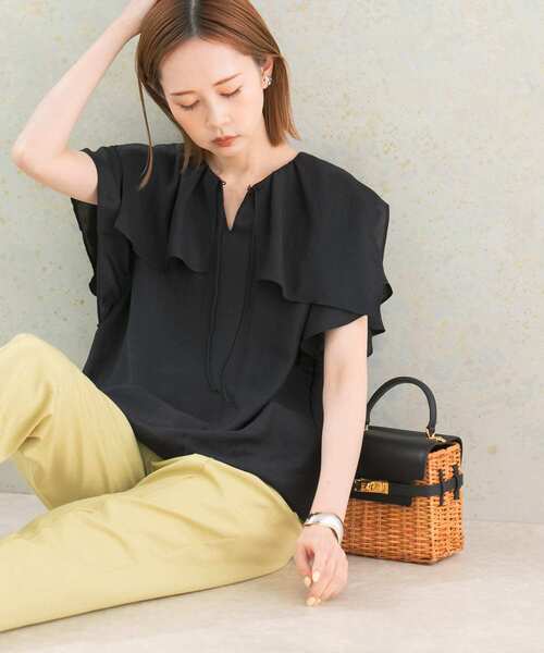 URBAN RESEARCH ROSSO WOMEN（アーバンリサーチ　ロッソ）の「イージーケアフリルブラウス（シャツ/ブラウス・レディース・オフホワイト/ブルー/ブラック/イエロー/ホワイト・FREE）」の11枚目の写真