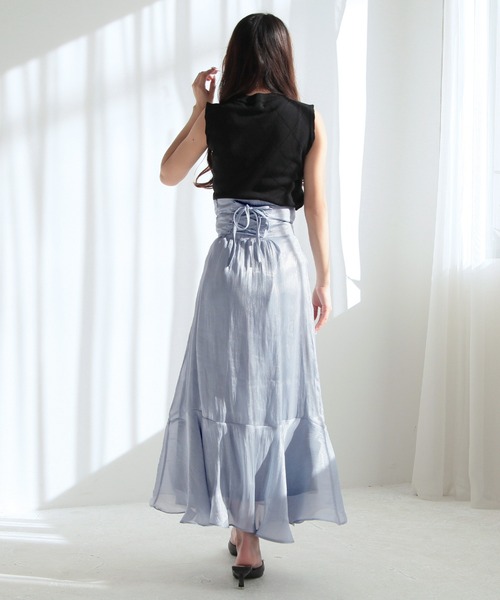 Julia Boutique(ジュリアブティック)の「シャイニーオーガンジーマーメイドスカート/24083(スカート・レディース・ブラック/グレー/ブルー・ONE)」の16枚目の写真