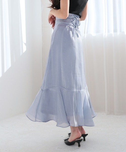 Julia Boutique(ジュリアブティック)の「シャイニーオーガンジーマーメイドスカート/24083(スカート・レディース・ブラック/グレー/ブルー・ONE)」の17枚目の写真