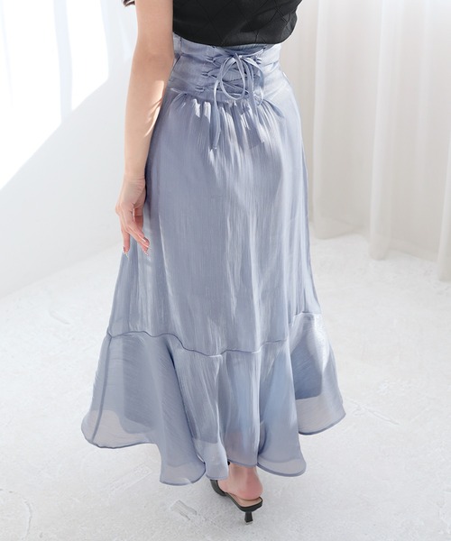 Julia Boutique(ジュリアブティック)の「シャイニーオーガンジーマーメイドスカート/24083(スカート・レディース・ブラック/グレー/ブルー・ONE)」の18枚目の写真