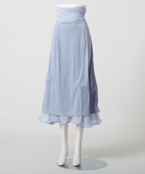 Julia Boutique(ジュリアブティック)の「シャイニーオーガンジーマーメイドスカート/24083(スカート・レディース・ブラック/グレー/ブルー・ONE)」の6枚目の写真