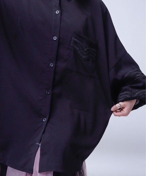 rovtski（ロフトスキー）の「レース切換えドルマンブラウス（シャツ/ブラウス・レディース・ホワイト/ブラック・FREE）」の22枚目の写真