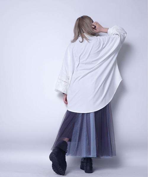 rovtski（ロフトスキー）の「レース切換えドルマンブラウス（シャツ/ブラウス・レディース・ホワイト/ブラック・FREE）」の7枚目の写真