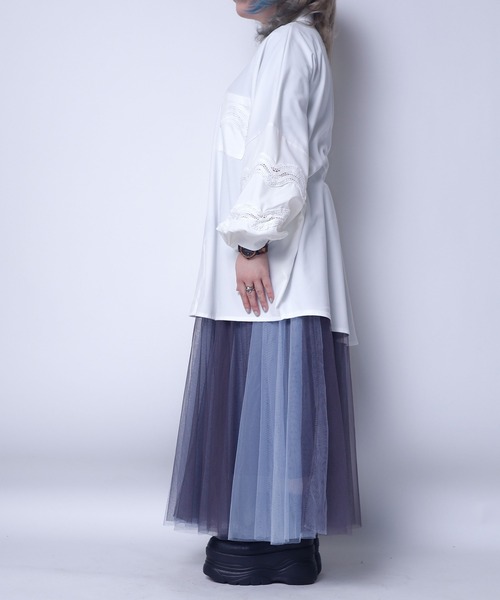 rovtski（ロフトスキー）の「レース切換えドルマンブラウス（シャツ/ブラウス・レディース・ホワイト/ブラック・FREE）」の10枚目の写真