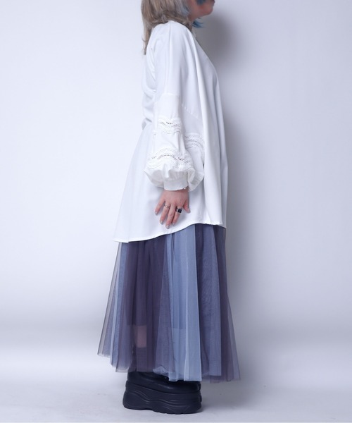 rovtski（ロフトスキー）の「レース切換えドルマンブラウス（シャツ/ブラウス・レディース・ホワイト/ブラック・FREE）」の11枚目の写真