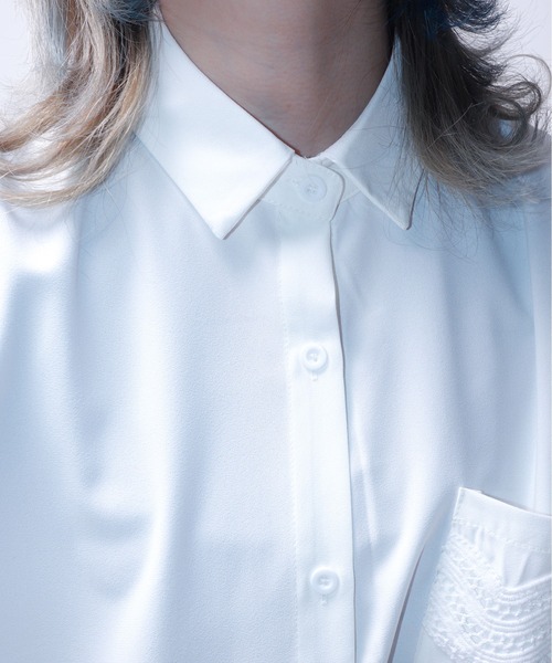 rovtski（ロフトスキー）の「レース切換えドルマンブラウス（シャツ/ブラウス・レディース・ホワイト/ブラック・FREE）」の14枚目の写真