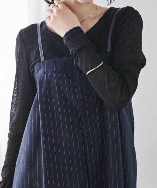 RANAN(ラナン)の「レディシルエットシアートップス(Tシャツ/カットソー・レディース・サックスブルー/ブラック/オフホワイト/ピンク/ライム・M/S/L/LL)」の3枚目の写真