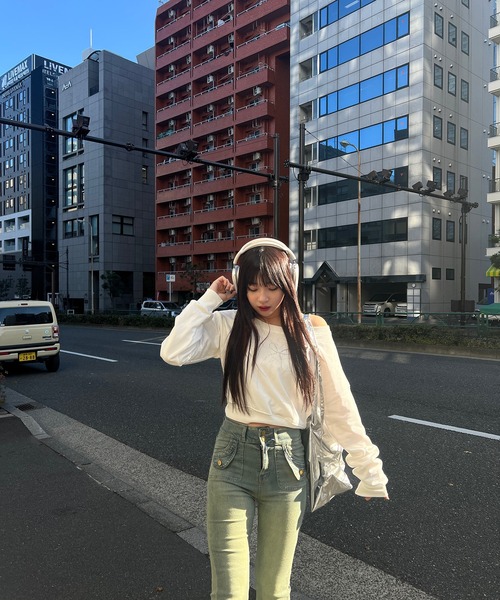 RiLi(リリ)の「ハイウエストウォッシュカラーデニム【RL】(デニムパンツ・レディース・ブルー・M/L)」の4枚目の写真