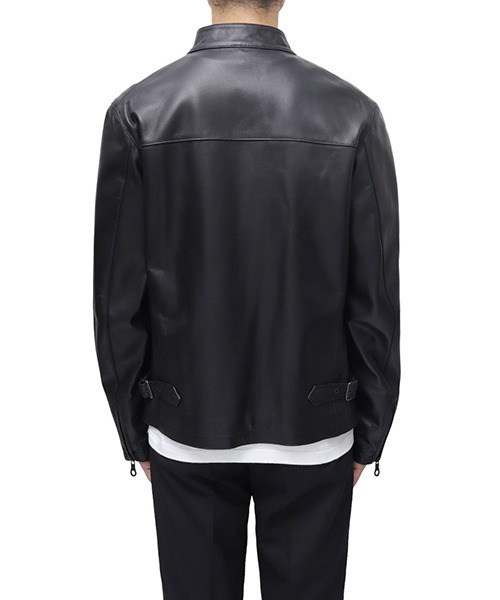 CINQUANTA（チンクアンタ）の「CINQUANTA / チンクワンタ：STAND COLLAR SINGLE RIDERS：H502-1-23[MUS]（ライダースジャケット・メンズ・ブラック・50/48）」の9枚目の写真