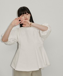 ADAM ET ROPE' | 【洗える】ペプラムタックカットプルオーバー(Tシャツ/カットソー)