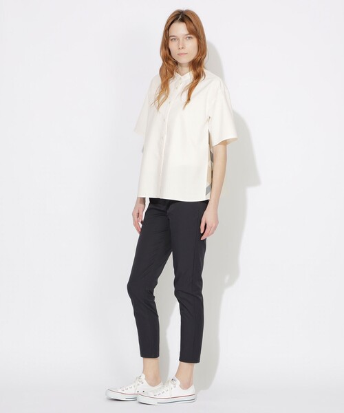 CB CRESTBRIDGE（シービークレストブリッジ）の「サイド切替ハーフスリーブシャツ（シャツ/ブラウス・レディース・ホワイト系その他/ブルー系その他3/ブラック・M/S）」の4枚目の写真