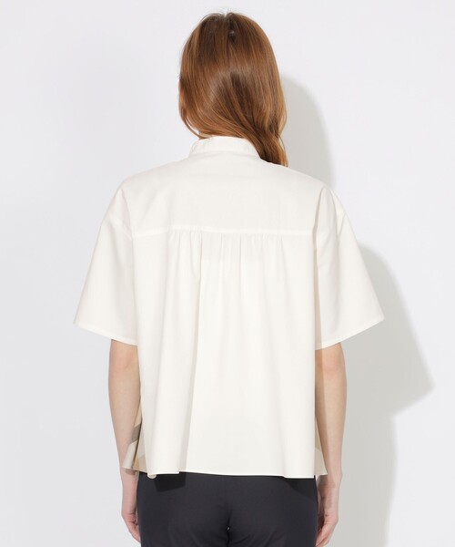 CB CRESTBRIDGE（シービークレストブリッジ）の「サイド切替ハーフスリーブシャツ（シャツ/ブラウス・レディース・ホワイト系その他/ブルー系その他3/ブラック・M/S）」の6枚目の写真