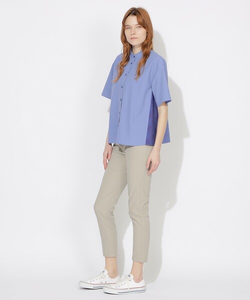 CB CRESTBRIDGE（シービークレストブリッジ）の「サイド切替ハーフスリーブシャツ（シャツ/ブラウス・レディース・ホワイト系その他/ブルー系その他3/ブラック・M/S）」の14枚目の写真