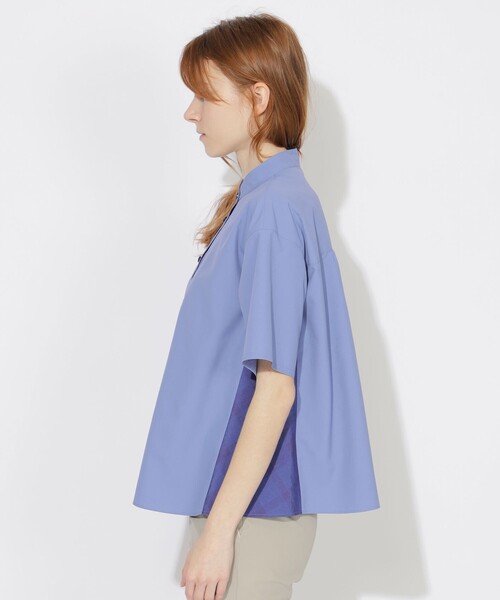 CB CRESTBRIDGE（シービークレストブリッジ）の「サイド切替ハーフスリーブシャツ（シャツ/ブラウス・レディース・ホワイト系その他/ブルー系その他3/ブラック・M/S）」の15枚目の写真