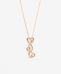 セール】K10 ピンクゴールド ダイヤモンド ハート ネックレス