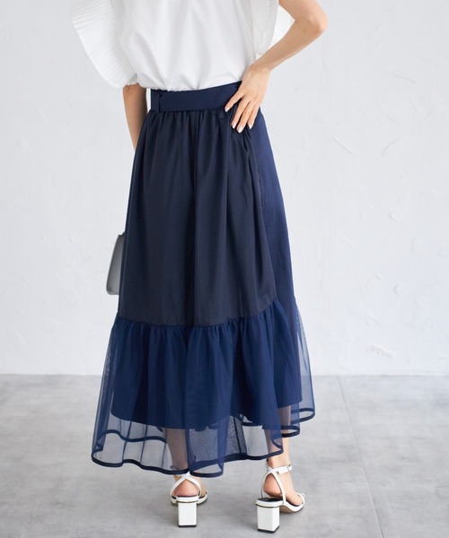 tocco closet(トッコ クローゼット)の「【ZOZO限定】ベルト付きティアードスカート(スカート・レディース・ネイビー/ブラック/ダークグレー・M)」の20枚目の写真