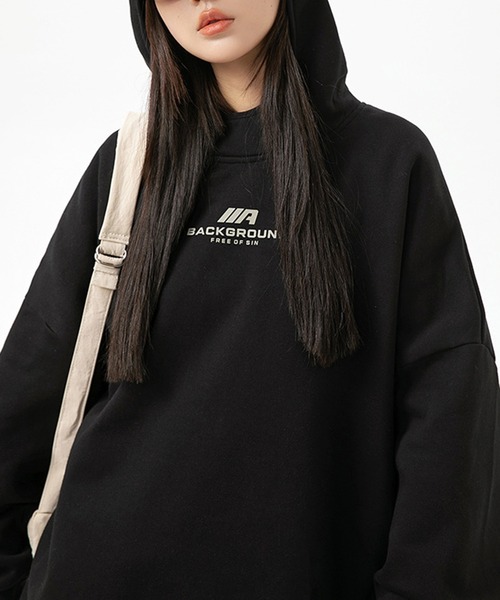 aimoha(アイモハ)の「aimoha outdoor ユニセックス ビッグシルエット スウエットプルオーバー(スウェット・レディース・ブラック/ベージュ/ダークベージュ・MEDIUM/LARGE/X-LARGE)」の9枚目の写真