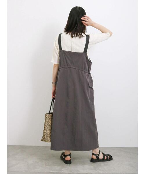 Samansa Mos2 blue（サマンサモスモスブルー）の「ウエストドロストジャンパースカート（ワンピース・レディース・カーキ/チャコールグレー/ブラック・F）」の9枚目の写真