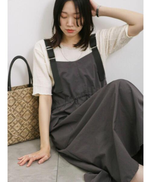 Samansa Mos2 blue（サマンサモスモスブルー）の「ウエストドロストジャンパースカート（ワンピース・レディース・カーキ/チャコールグレー/ブラック・F）」の20枚目の写真