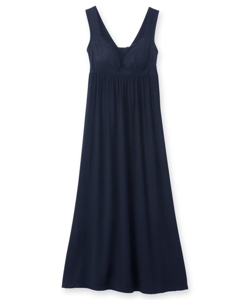 fran de lingerie（フランデランジェリー）の「ナイトブラ付きルーム＆ラウンジウェアナイトブラ付きワンピース 「ルナイト ワンピース」 ワンピース（ルームウェア/パジャマ・レディース・セージグリーン/ピンク系その他/シルバーグレー/ブラック/ラベンダー/ネイビー・M/L）」の5枚目の写真