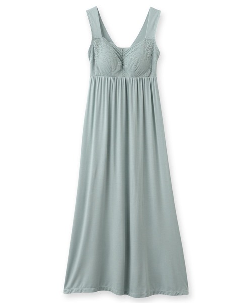 fran de lingerie（フランデランジェリー）の「ナイトブラ付きルーム＆ラウンジウェアナイトブラ付きワンピース 「ルナイト ワンピース」 ワンピース（ルームウェア/パジャマ・レディース・セージグリーン/ピンク系その他/シルバーグレー/ブラック/ラベンダー/ネイビー・M/L）」の4枚目の写真