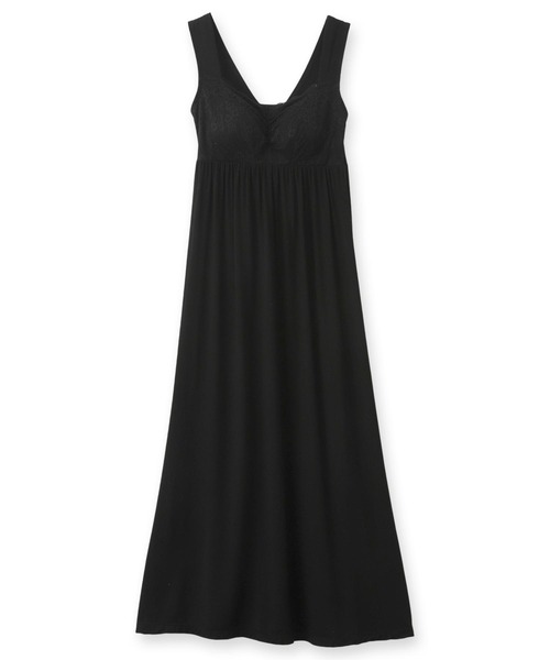 fran de lingerie（フランデランジェリー）の「ナイトブラ付きルーム＆ラウンジウェアナイトブラ付きワンピース 「ルナイト ワンピース」 ワンピース（ルームウェア/パジャマ・レディース・セージグリーン/ピンク系その他/シルバーグレー/ブラック/ラベンダー/ネイビー・M/L）」の2枚目の写真